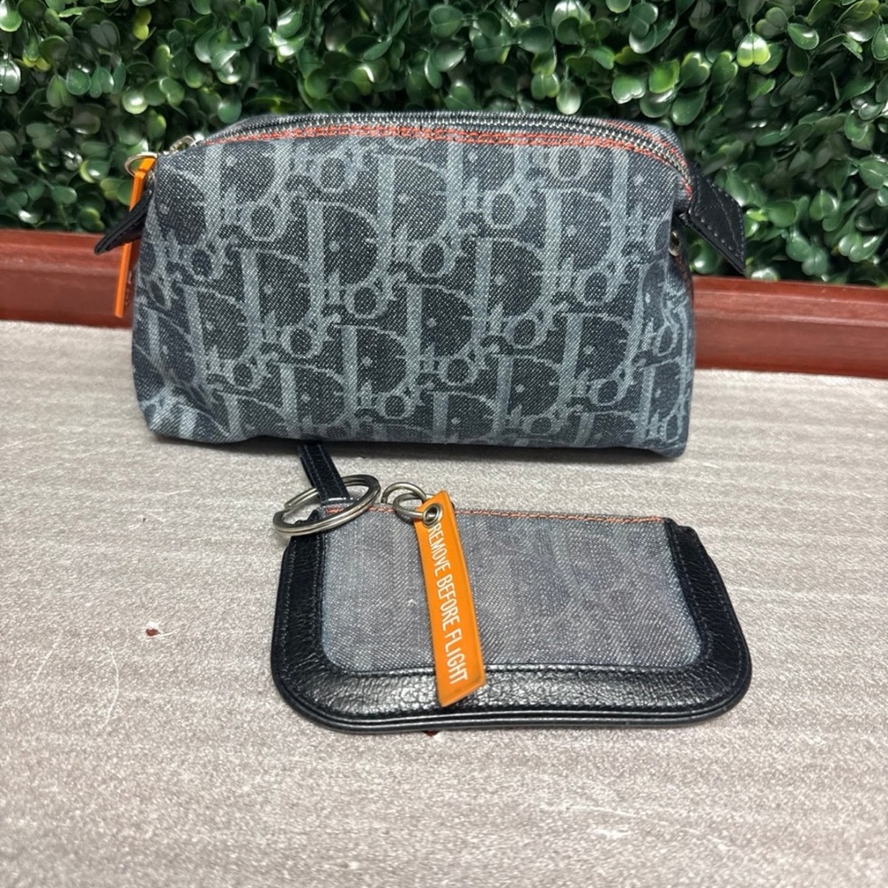 Dior Oblique Remove Before Flight Bundle Trotter Mini Bag& key chain